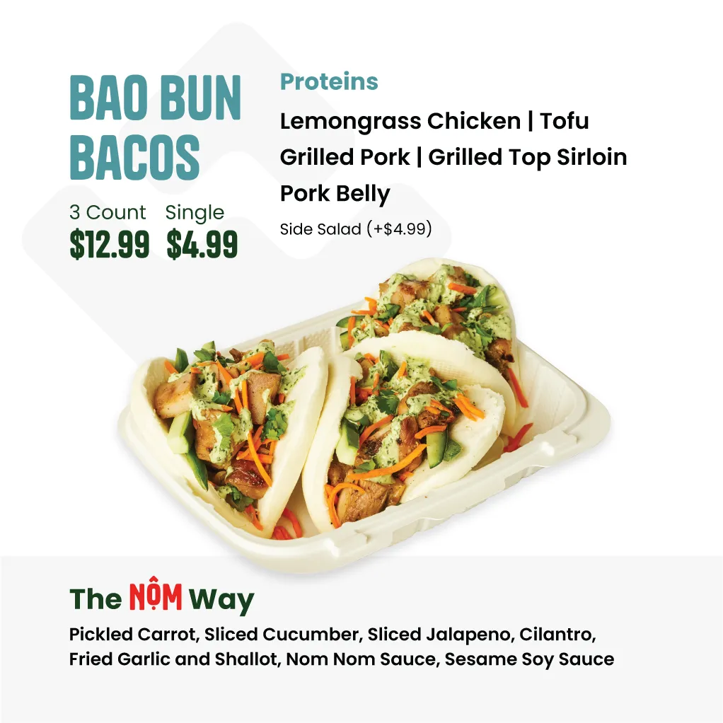 Bao Bun Bacos menu board