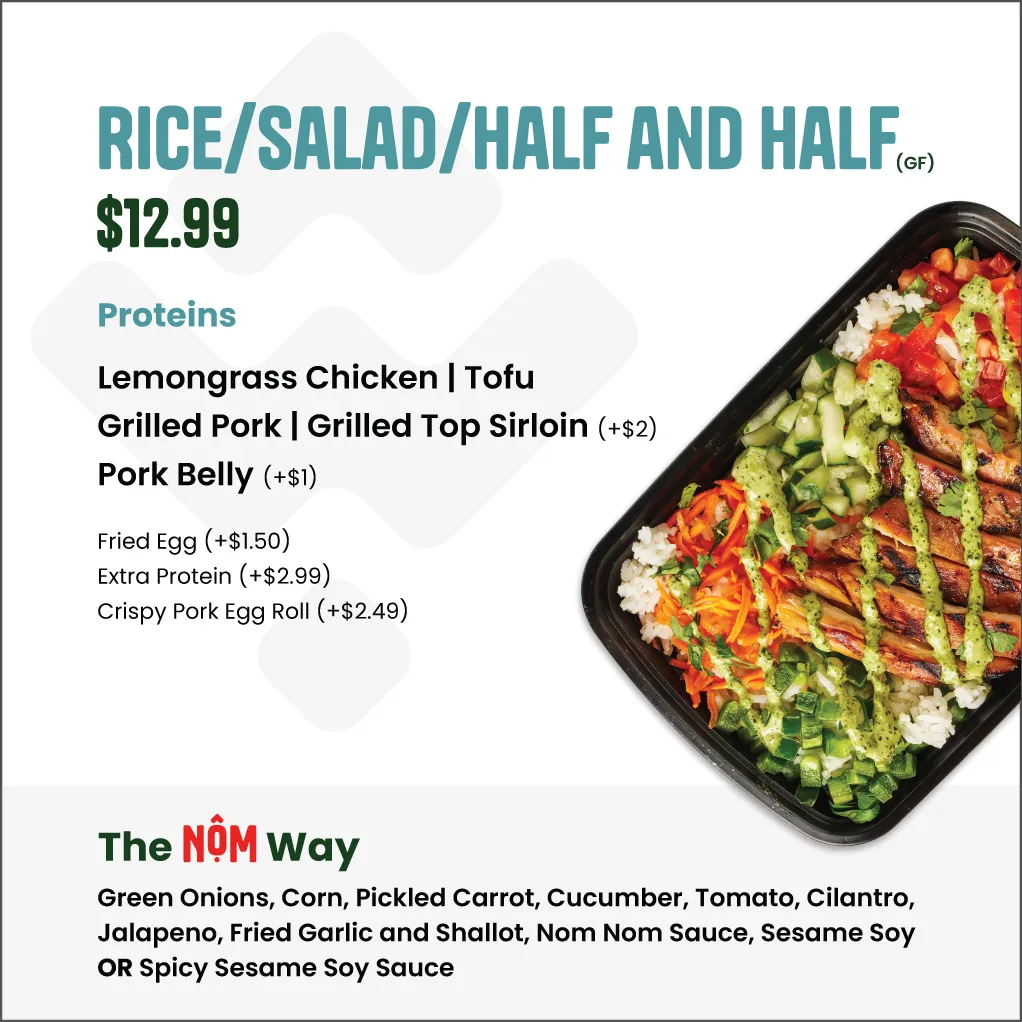 Rice and Salad menu board