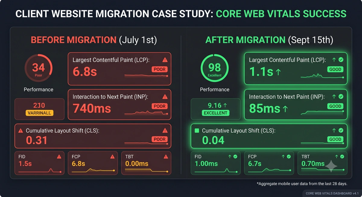 Core web vitals report