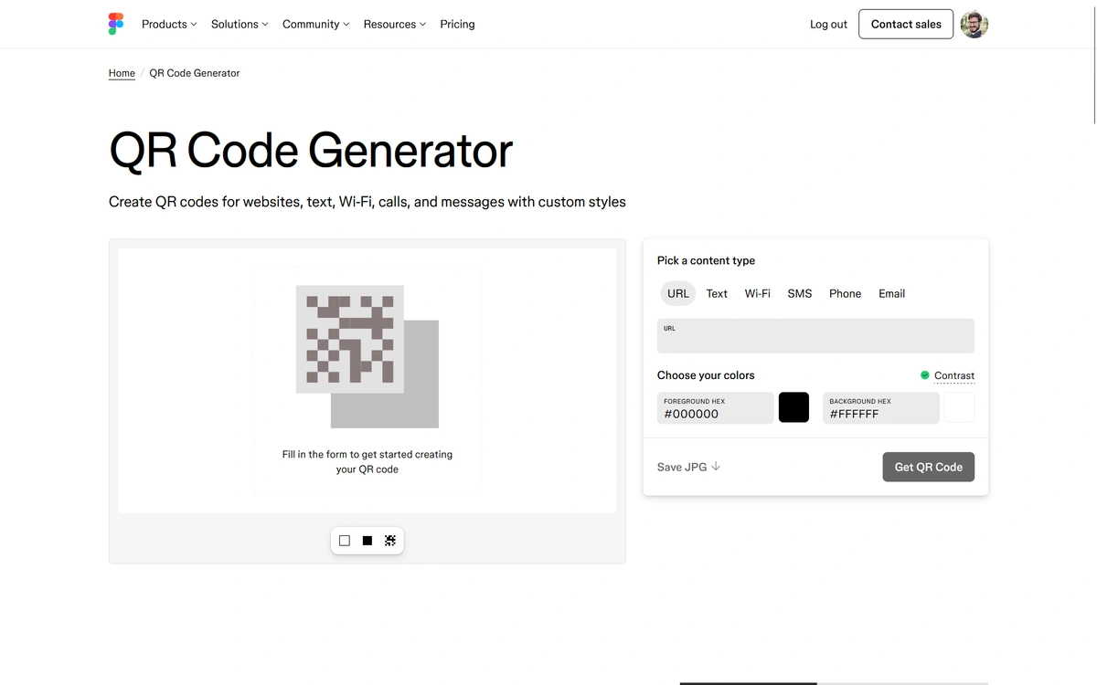 Figma's QR code generator.