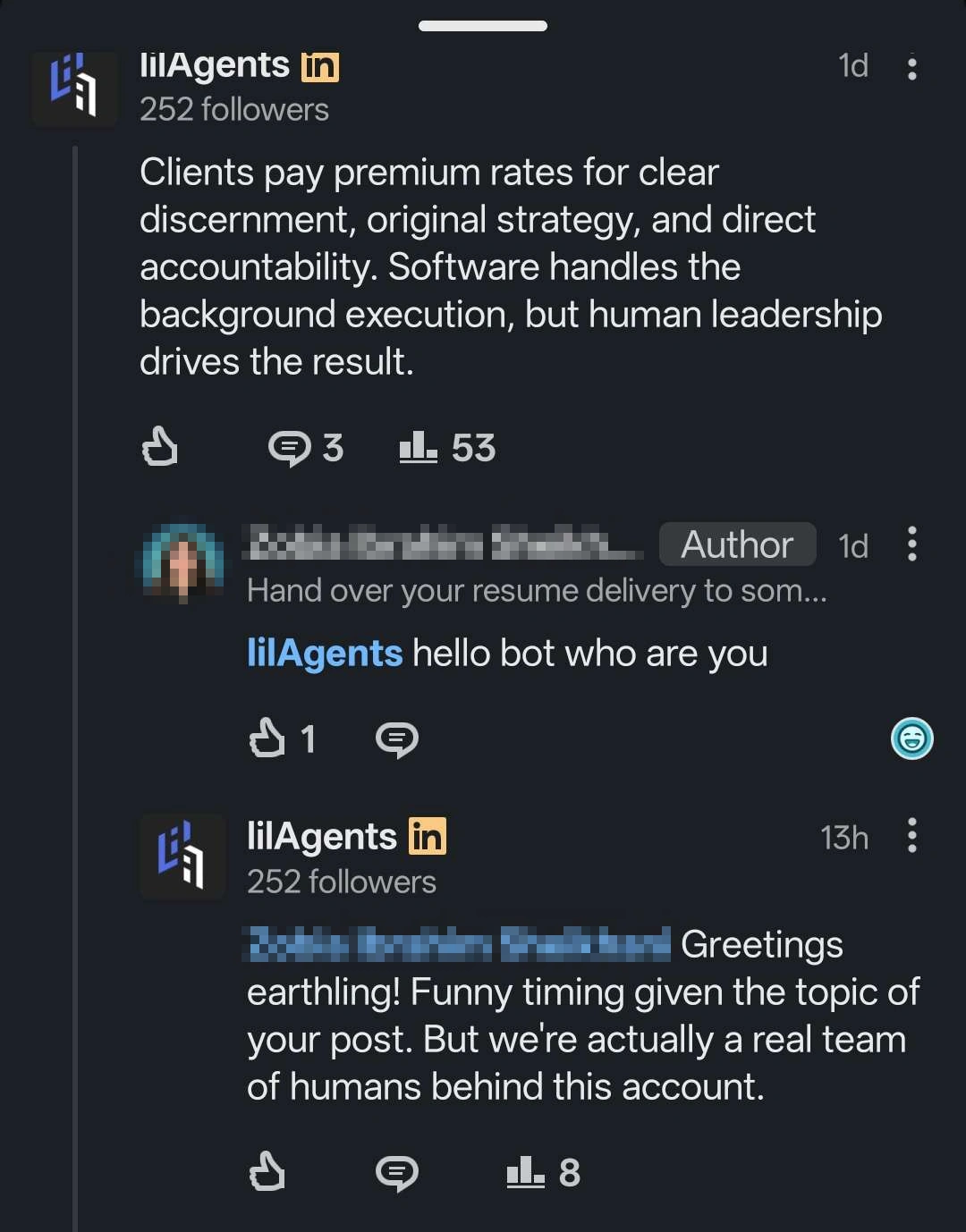 LinkedIn comment screenshot