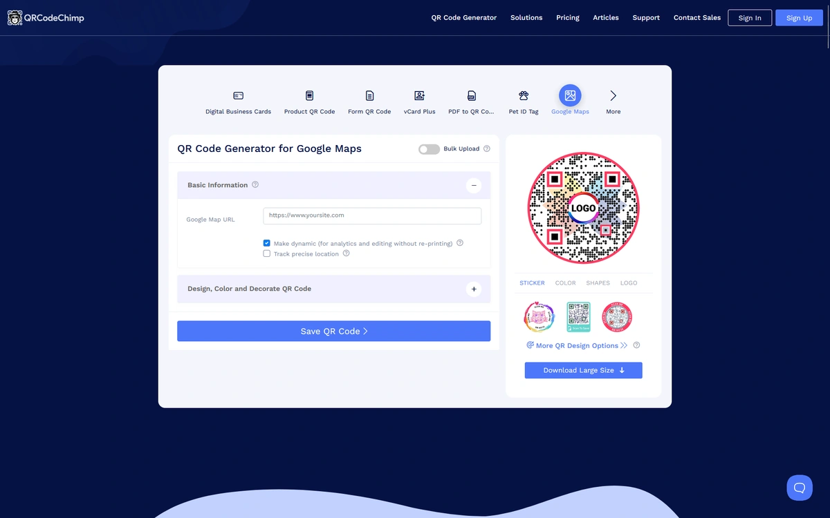 QR Code Chimp's QR code generator.