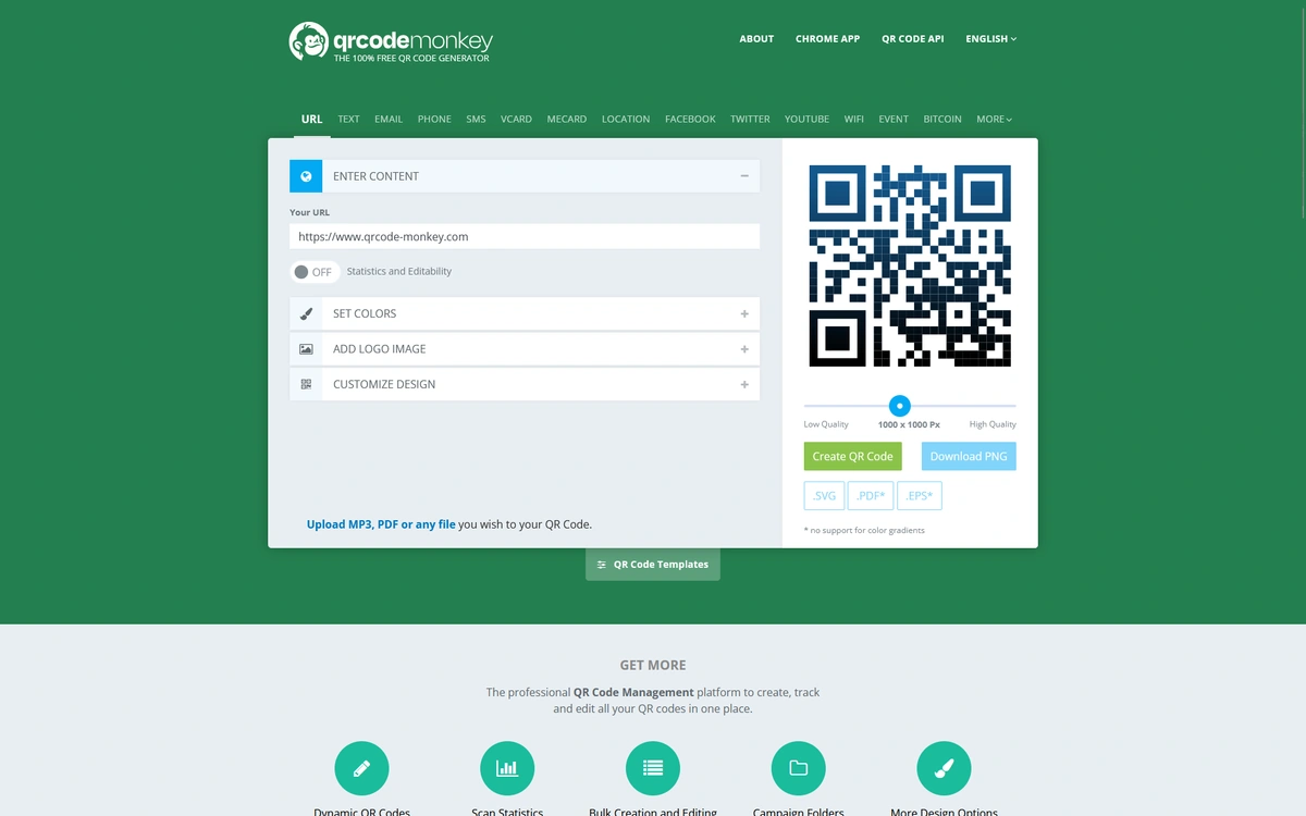 QRCode Monkey's QR Code Generator.