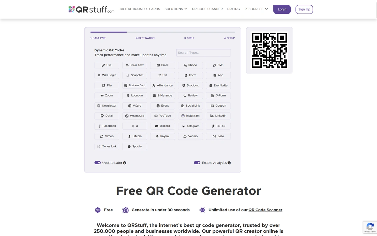 QRStuff's QR code generator.