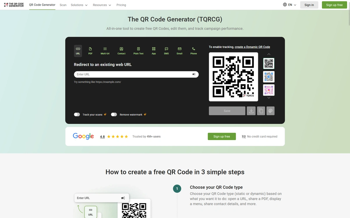 TQRCG's QR code generator.