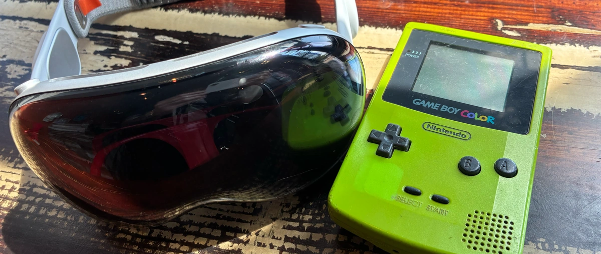 Photo of Apple's Vison Pro and Nintendo's Gameboy.