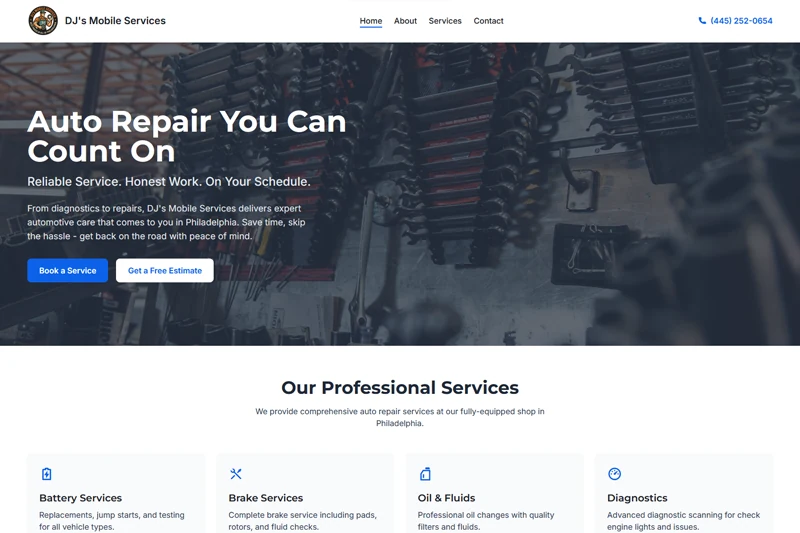 Auto services digital marketing case study featuring website development and Google Business Profile optimization