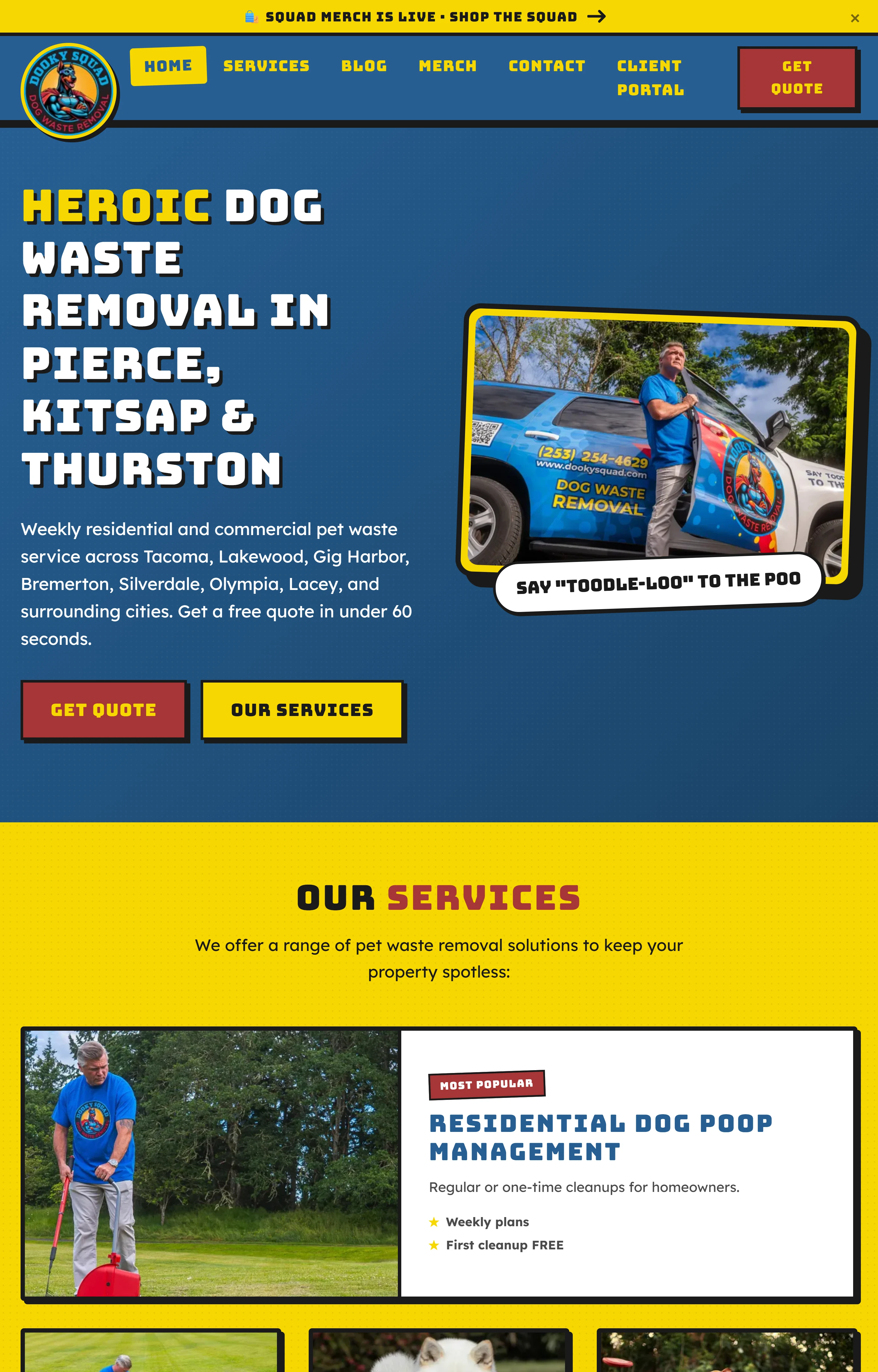 The Dooky Squad website