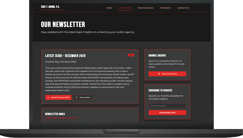 Firehouse Lawyer website redesign showcasing modern legal content platform