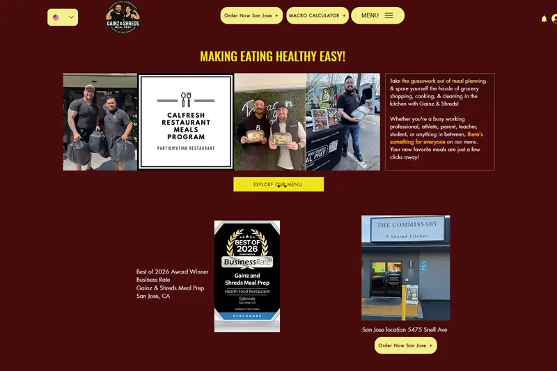 Previous Wix-hosted site with inconsistent layout and stale content