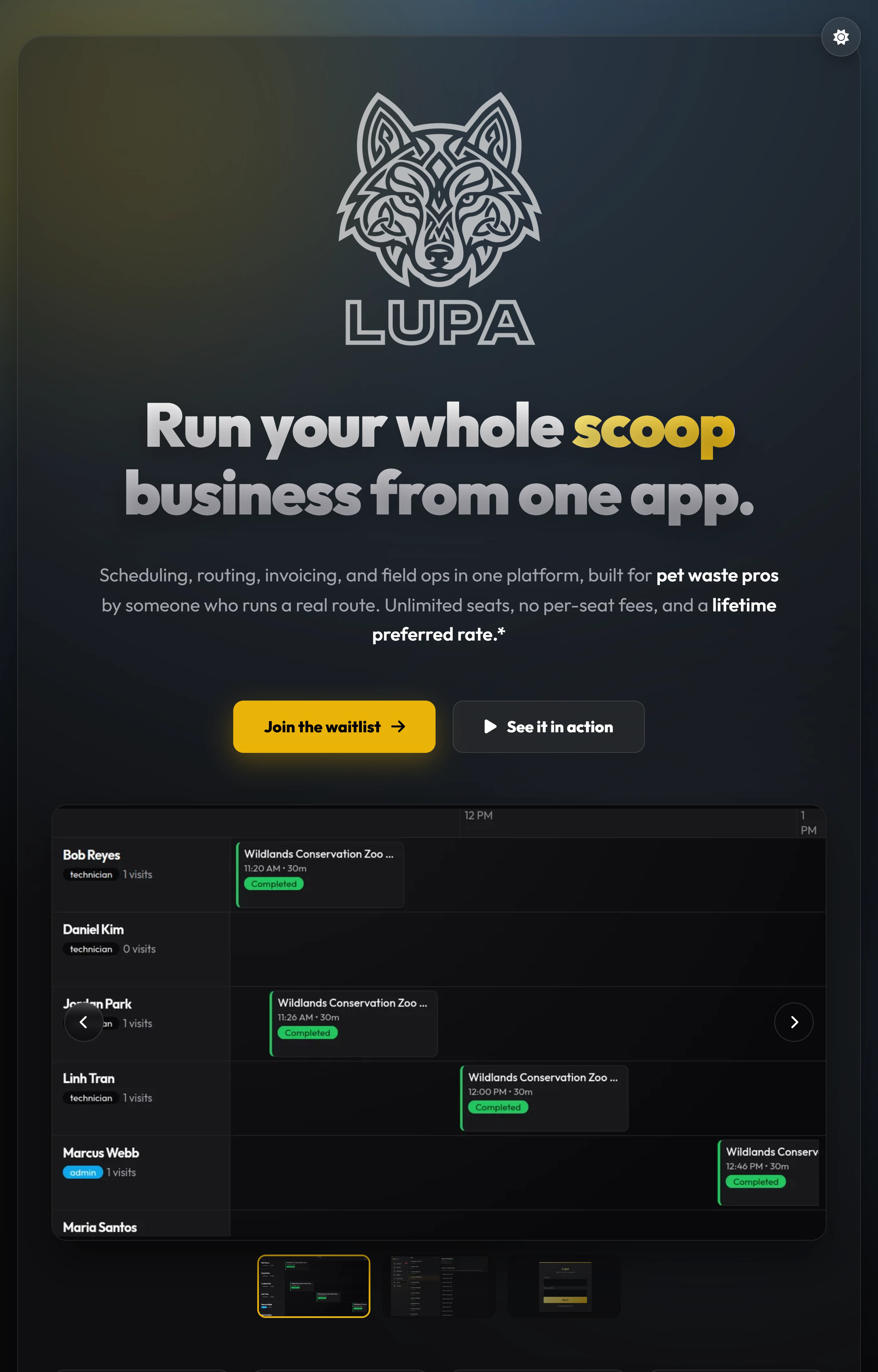 Lupa, field software for pet waste pros